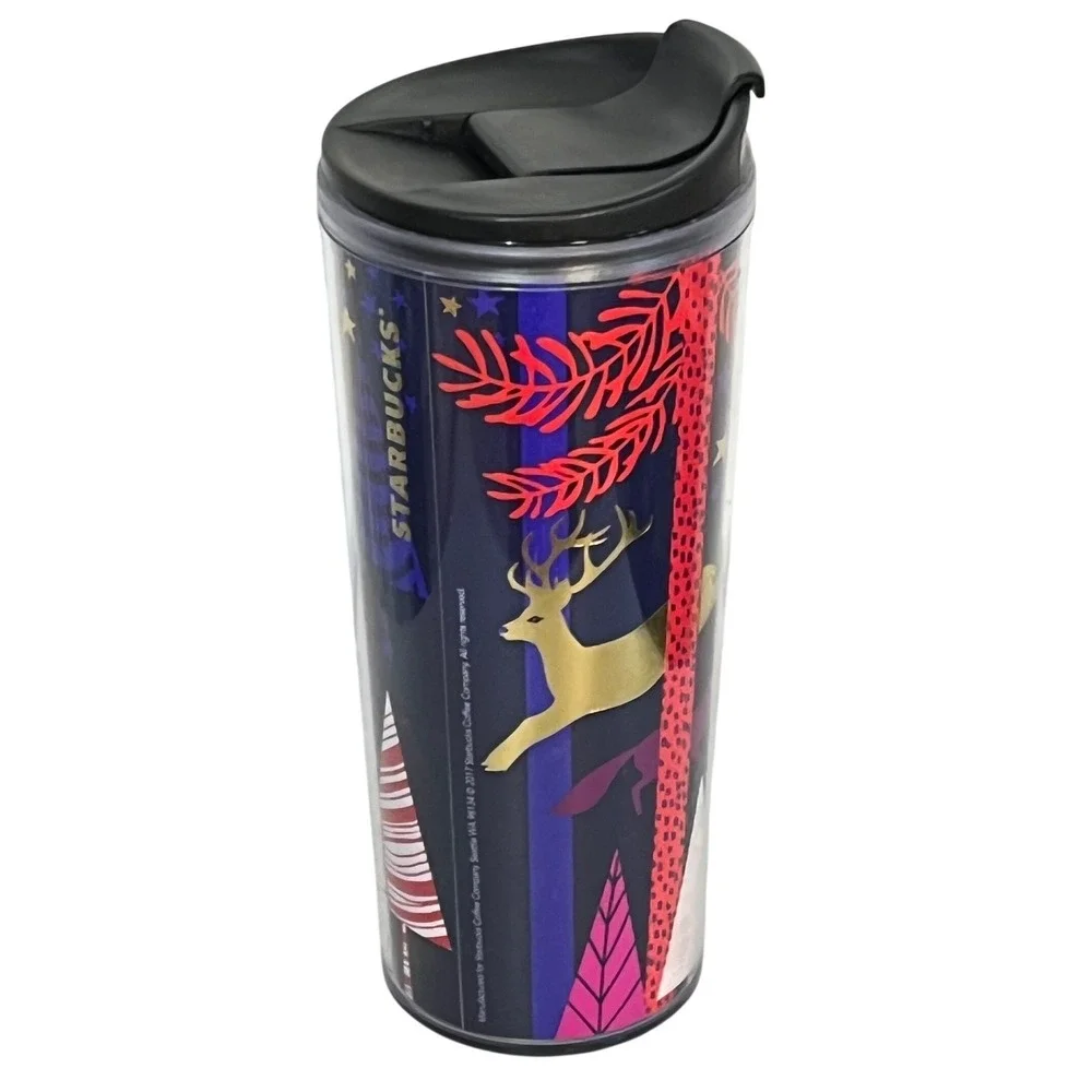 Starbucks 2017 Holiday Travel Tumbler 16OZ‎ Whimsical Deer